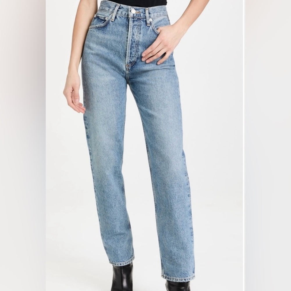 Agolde 90's Straight Jeans Light Blue Wash 100% Organic Cotton Size 29